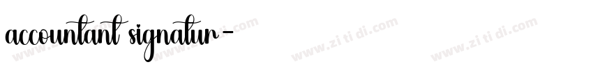 accountant signatur字体转换